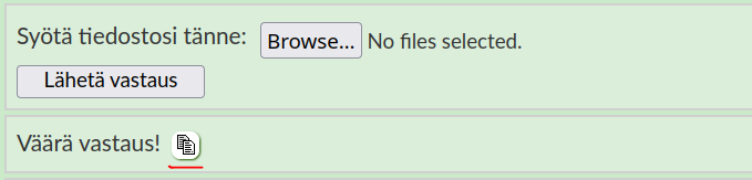 Linkki vastaukseen löytyy heti lopputulosviestin vierestä.